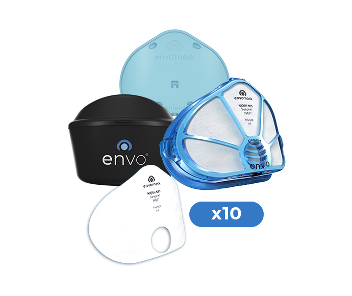 envo® mask N95 Respirator Bundle (10 + Shield) with exhalation valve