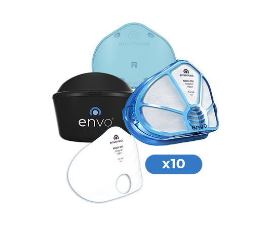 envo® mask N95 Respirator Bundle (10 + Shield) with exhalation valve